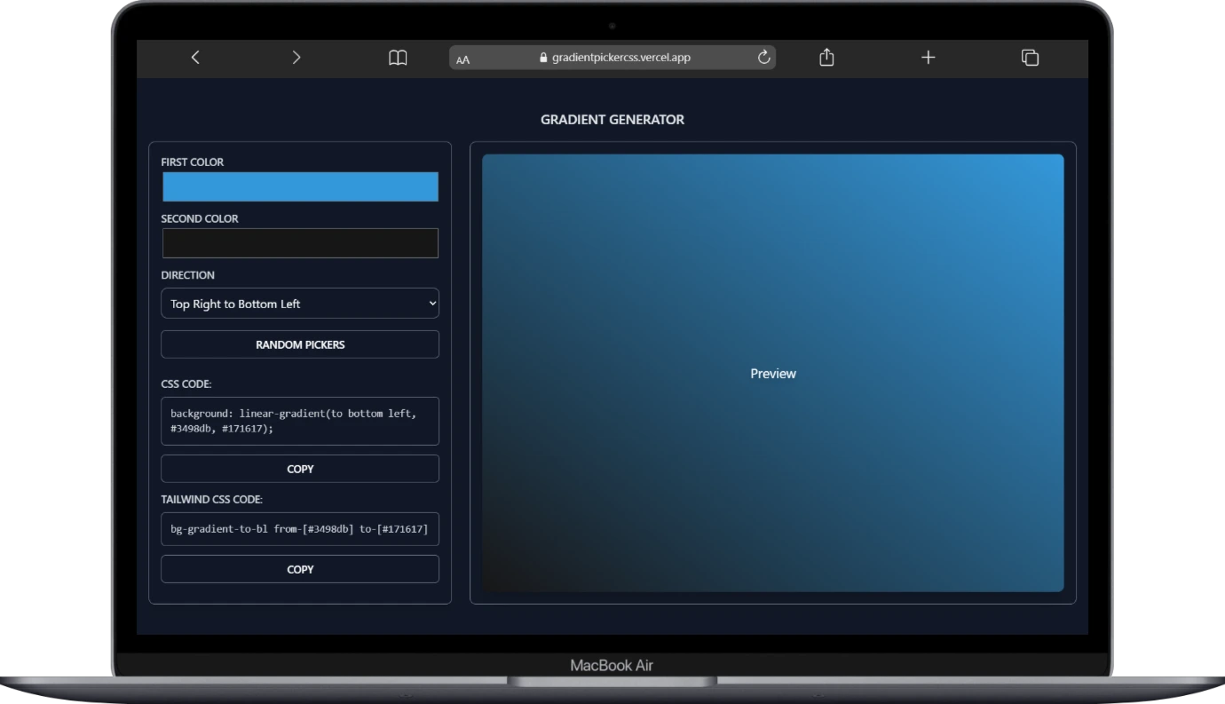Gradient Tailwind / css Generator-image